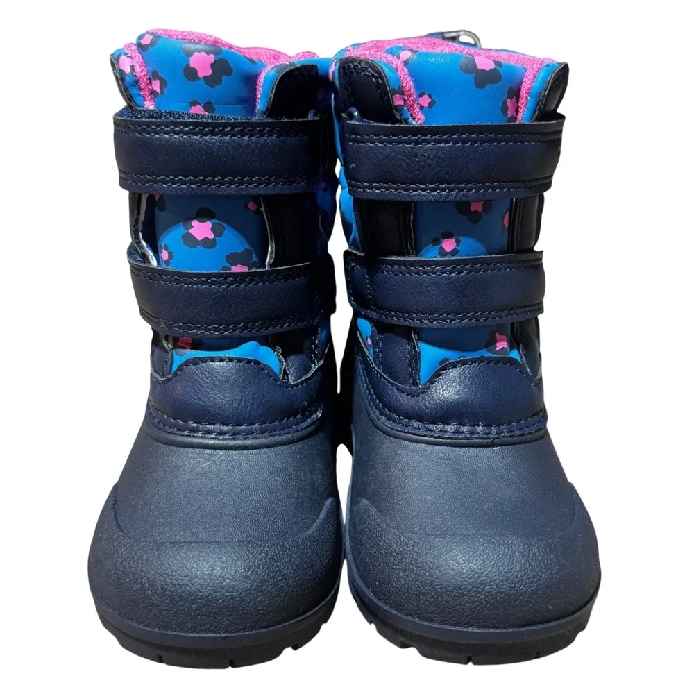 Carter's Navy‎ & Hot Pink Leopard Lrint Winter Boots — Toddler 9, NWT